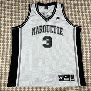 Vintage Nike Dwyane Wade Marquette Golden Eagles White Black Jersey Sz XXL Men’s